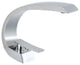 Single Hole 1-Handle Bathroom Sink Faucet Curved Spout with Pop Up Drain, Chrome