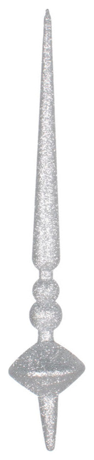 Vickerman M183307G 12" Silver Glitter Cupola Finial Ornament, Pack of 3