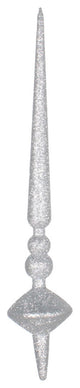 Vickerman M183307G 12" Silver Glitter Cupola Finial Ornament, Pack of 3