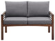 Pearson Modern Wood and Metal Outdoor Loveseat