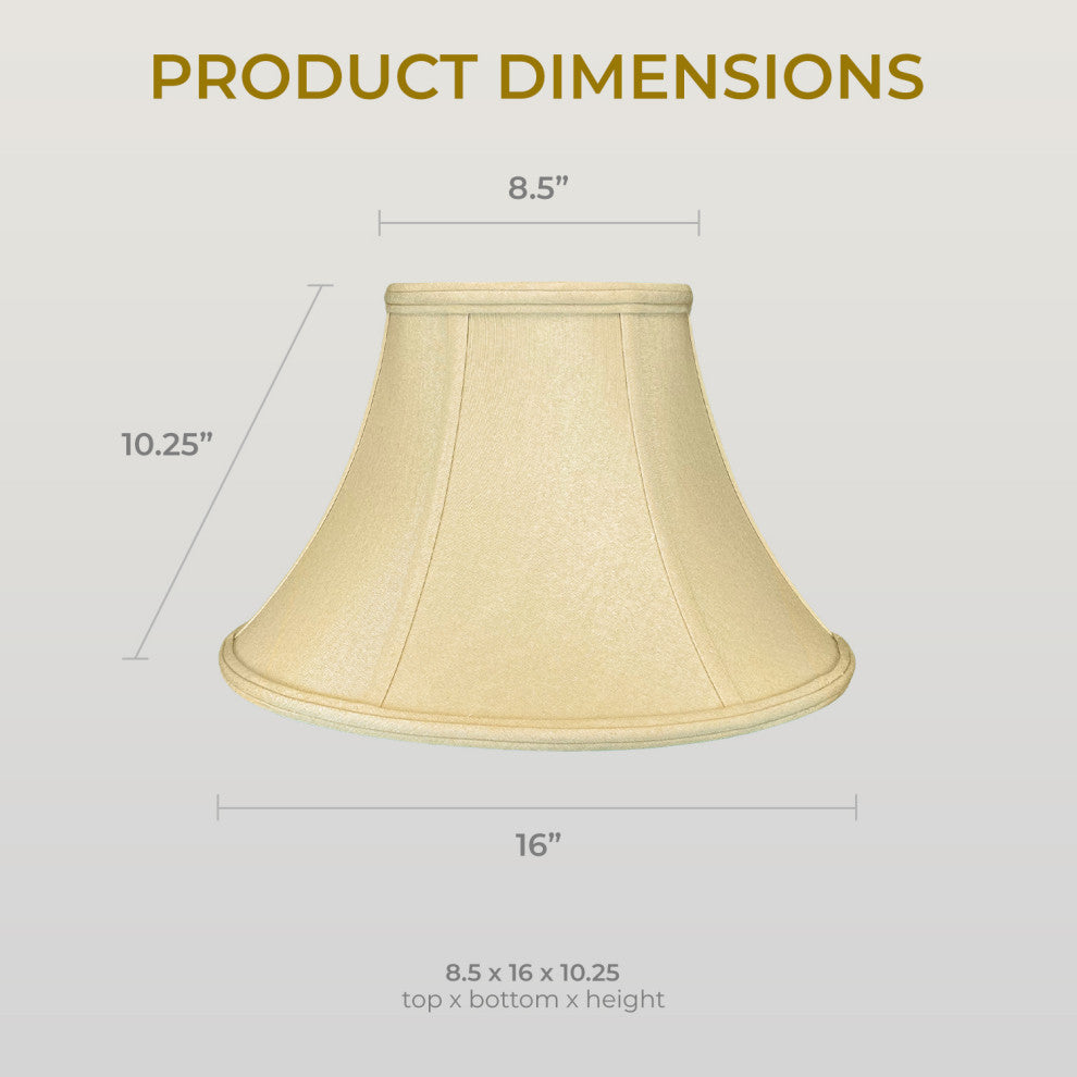 Royal Designs Shallow Bell Basic Lamp Shade, Antique Gold, 8.5x16x10.25