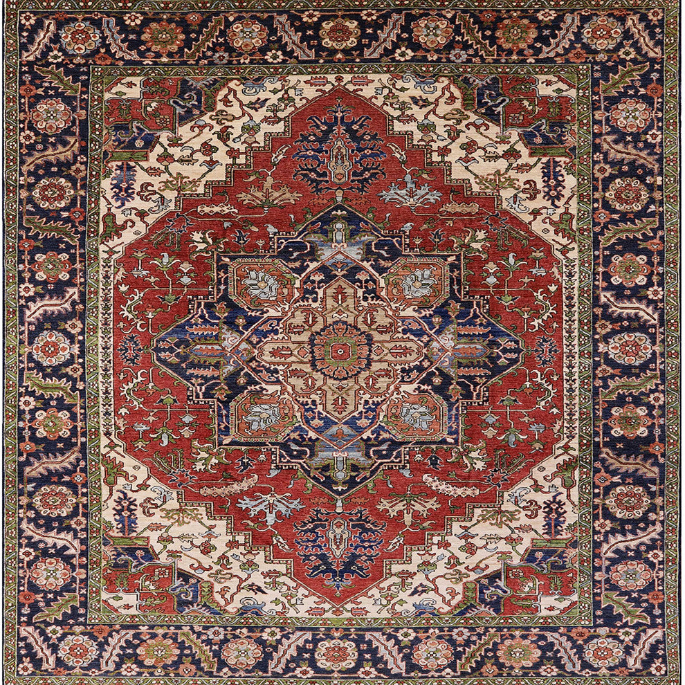 Ahgly Company Indoor Square Mid-Century Modern Area Rugs, 7' Square