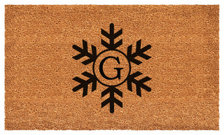 Calloway Mills Snowflake Monogram Doormat, 17"x29", Letter G