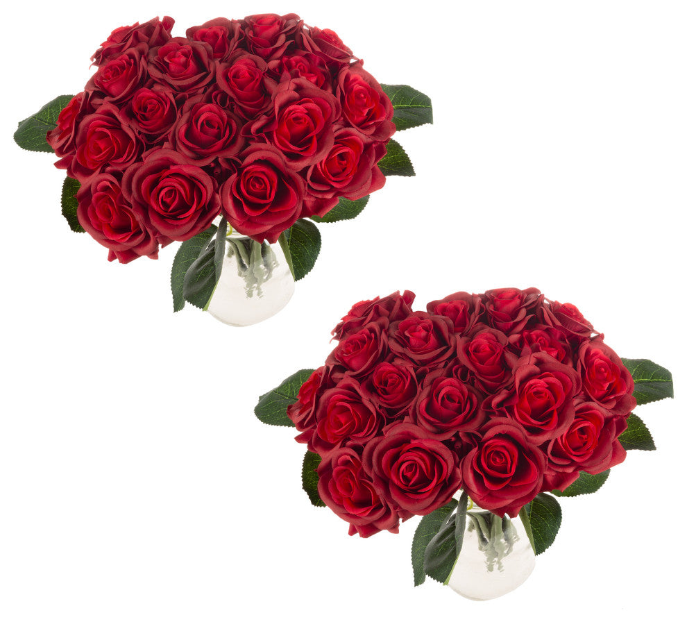 Rose Artificial Flowers 36Pc, Red