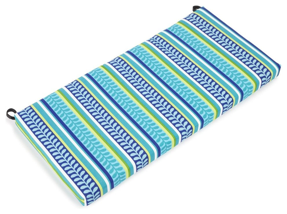 40"x19" Outdoor Spun Polyester Loveseat Cushion, Pike Azure