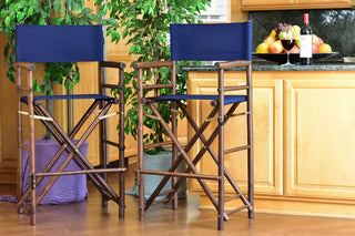 Bamboo High Director Chair, Set of 2, Indigo