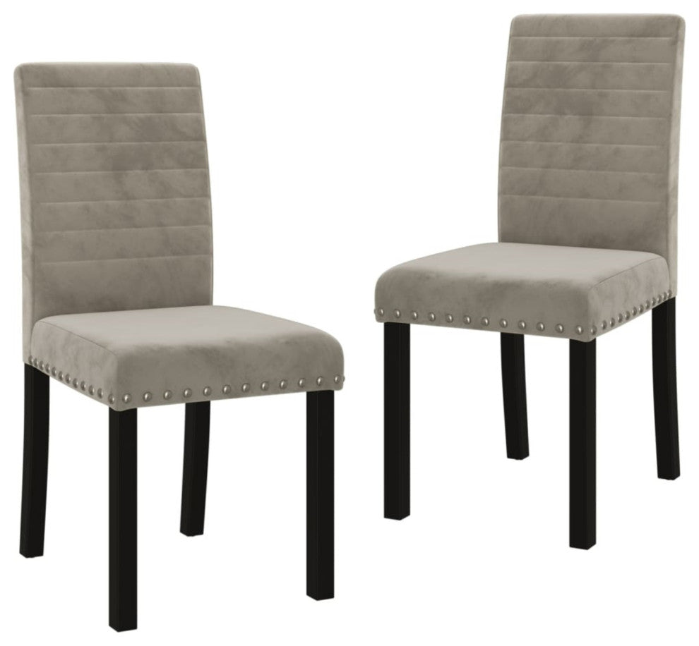vidaXL Dining Chairs 2 pcs Light Gray Velvet