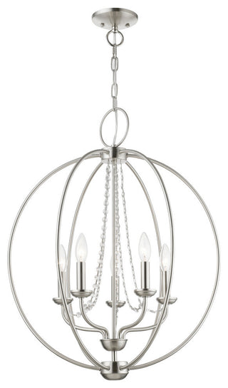 Arabella 5 Light Brushed Nickel Globe Chandelier