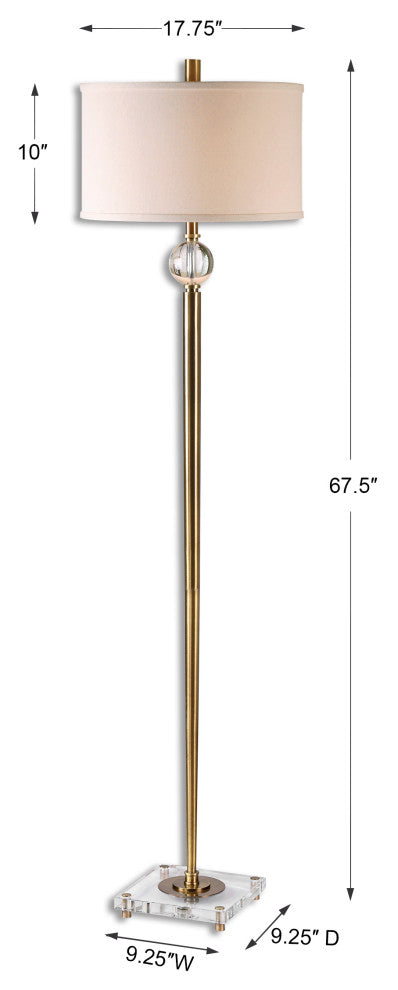 Uttermost Mesita Brass Floor Lamp