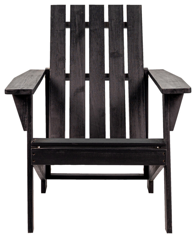 Irving Outdoor Patio Modern Acacia Wood Adirondack Chair, Black