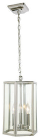 Three Light George Pendant, Polished Nickel