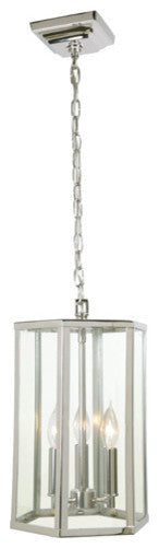 Three Light George Pendant, Polished Nickel