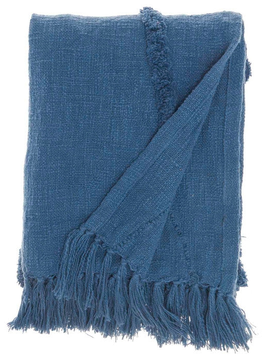 Mina Victory SH018 Throw Blanket, Blue, 50" x 60"