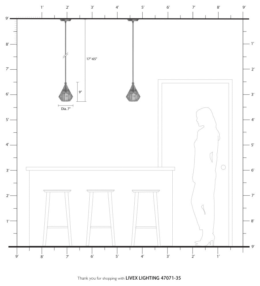 Livex Lighting Brussels 1 Light Polished Nickel Single Pendant