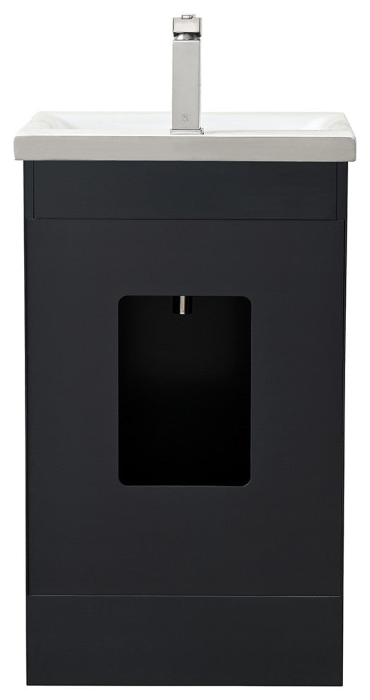 20" Single Sink Vanity With White Ceramic Sink Top, Dark Gray