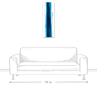 Blue Wash Abstract 12x36 Canvas Wall Art