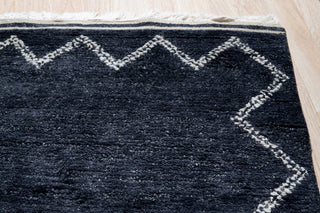 EORC Charcoal Hand Knotted Wool Moroccan Berber Moroccan Rug 8'x10'