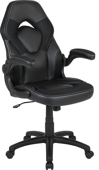 Gaming Chair Racing Office Ergonomic Computer PC Chair, Black Leather