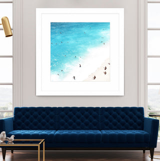 "A day at the beach" Matted and Framed, 36"  x 36"