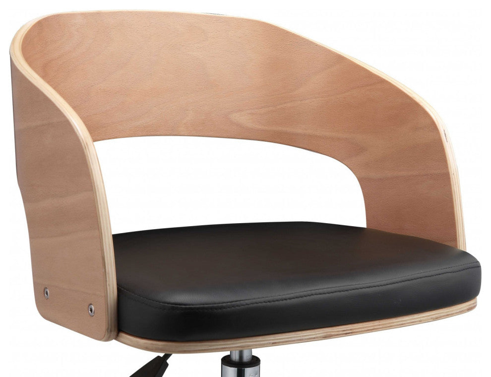 HomeRoots Mod Rolling Black Faux Leather Office Desk Chair