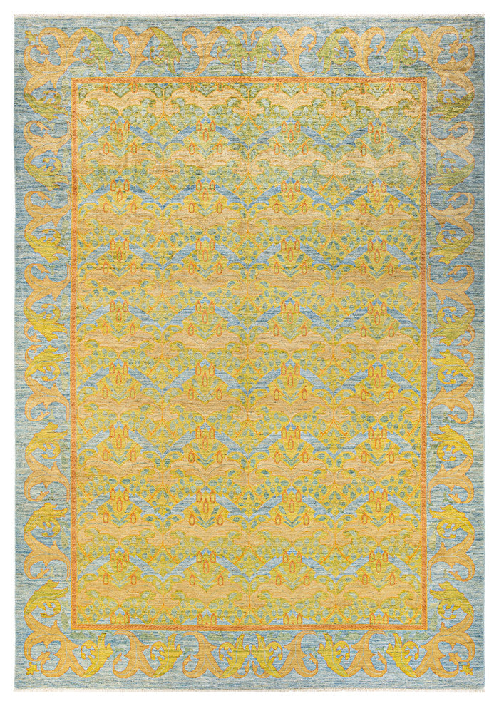 Jahan One-of-a-Kind Hand-Knotted Area Rug Light Blue, 9'8"x13'8"