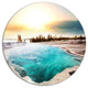Crystal Clear Lake In Yellowstone, Landscape Disc Metal Wall Art, 11"