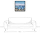 Blue Beach Chairs Photo 24x24 Black Floating Framed Canvas