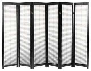 6' Tall Adjustable Shutter Room, Black, 6 Panel