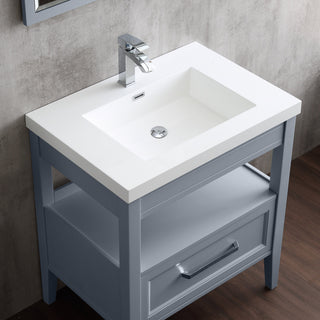 Dowell 22" FTB Resin Bathroom Vanity Basin, White, 32wx22dx6h