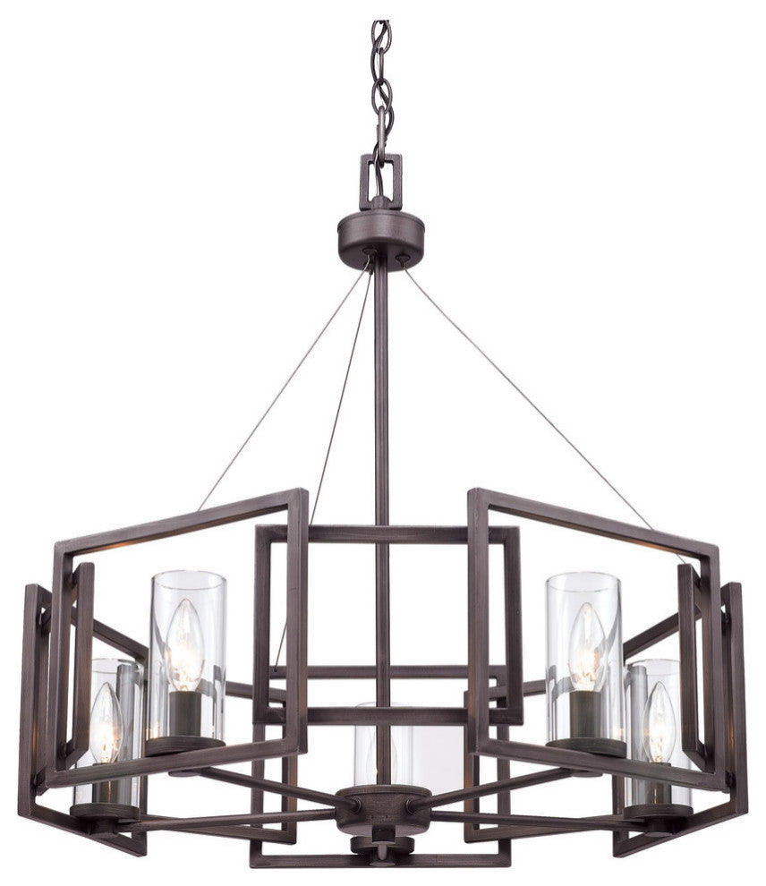 Golden Lighting Marco Gunmetal Bronze 5 Light Chandelier