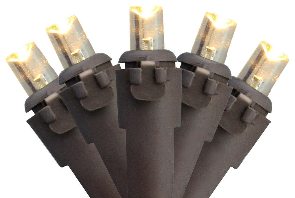 Set of 100 White LED Wide Angle Christmas Lights