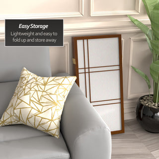 3' Tall Double Cross Shoji Screen, Walnut, 4 Panels