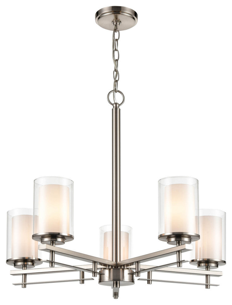 Huderson Collection 5-Light 26" Brushed Nickel Chandelier