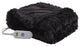 Serta Malea Shaggy Faux Fur Heated Throw, Black