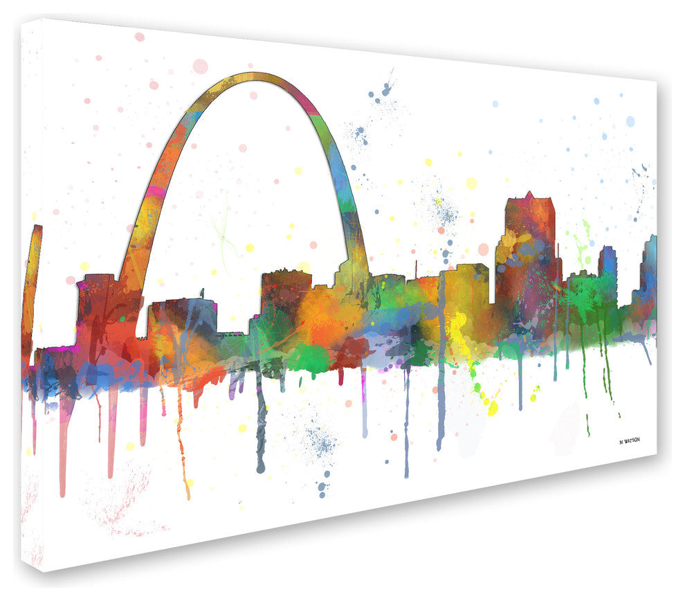 Marlene Watson 'Gateway Arch St Louis Skyline Mclr-1' Canvas Art, 16"x24"