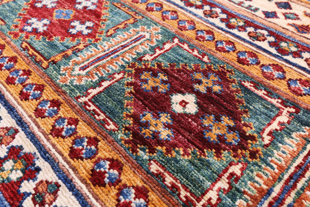 Khorjin Super Kazak Handmade Wool Rug 5' 0" X 6' 3" Q11321