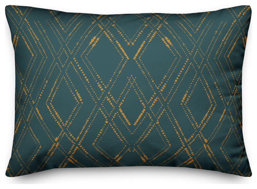 Blue and Gold Diamond 20x14 Spun Poly Pillow