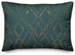 Blue and Gold Diamond 20x14 Spun Poly Pillow