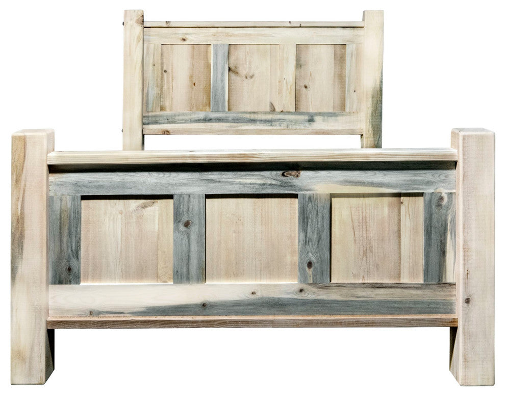 Big Sky Collection Rugged Sawn Panel Bed, Cal King,  Natural