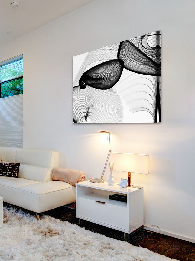 "Abstract Black and White 22-15-51 v1" Painting Print on Canvas by Irena Orlov