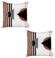 Set of 2 Orange and Ivory Boho Chic Pillow Covers