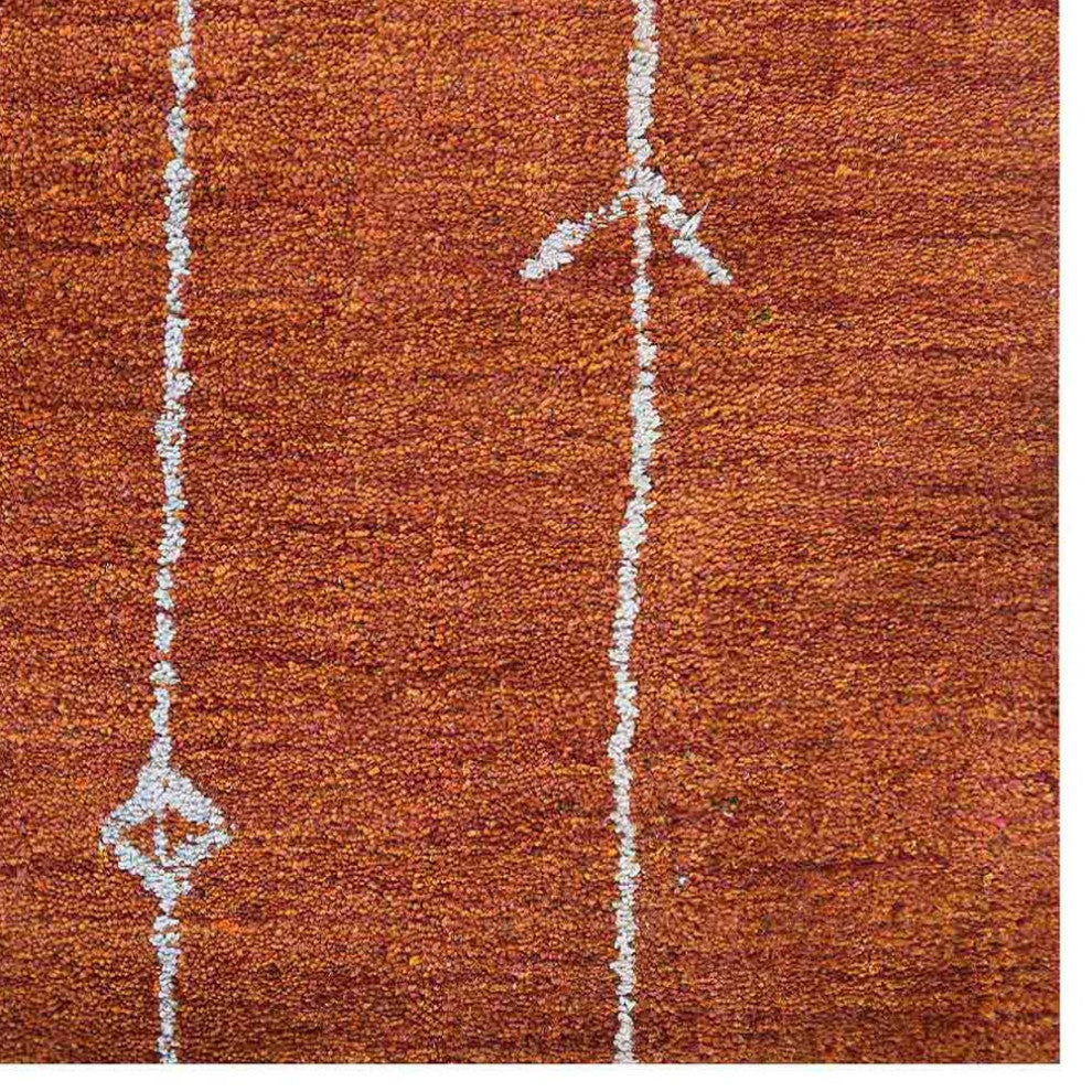 HAND KNOTTED LOOM SILK ECO-FRIENDLY AREA RUG-6'x9',Rectangle,Orange,Contemporary