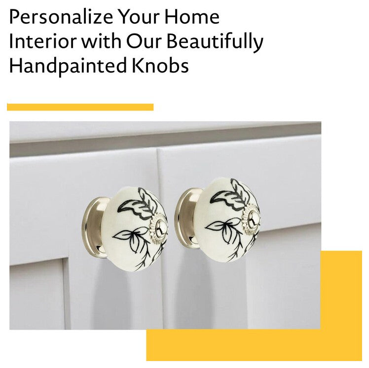 10-pcs Ceramic Designer Knobs, Decorative Ceramic Cabinet Knobs, Drawer Knobs