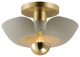 Maxim 11390 Poppy 12"W LED Semi-Flush Ceiling Fixture - Silver Gold / Satin