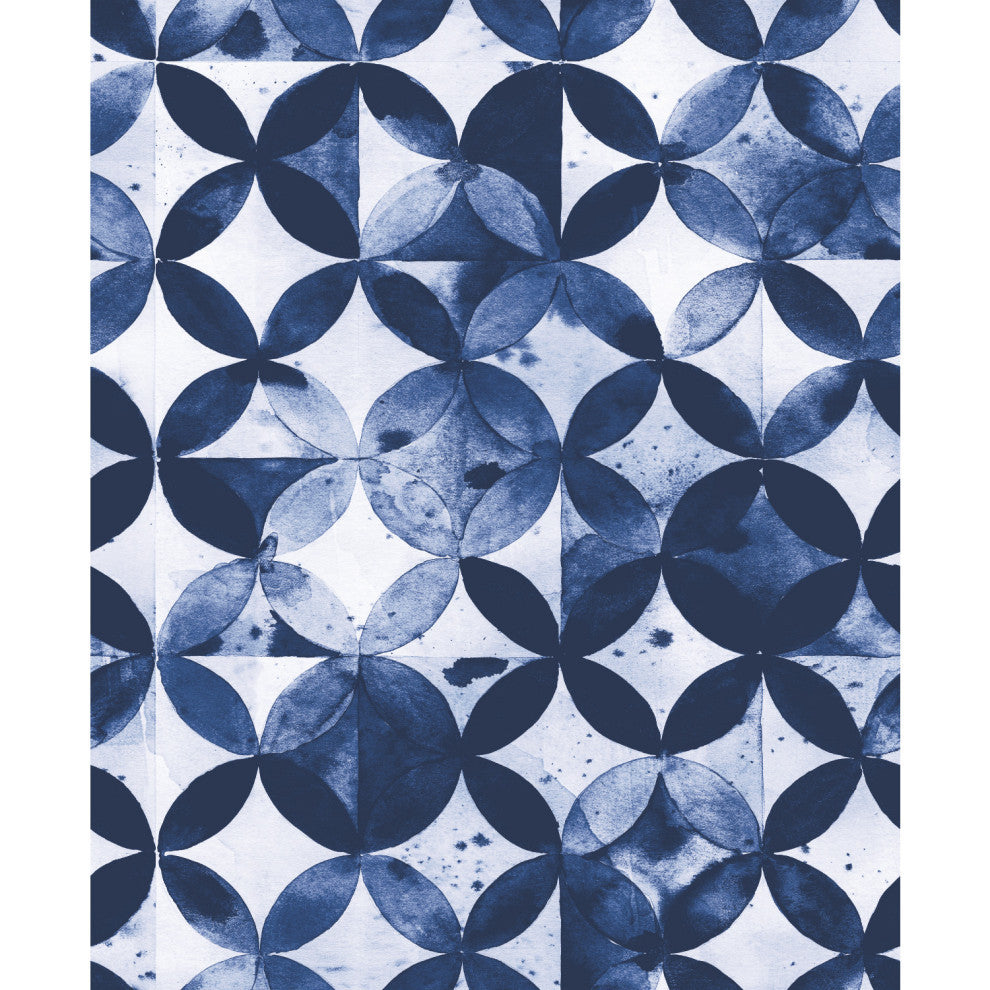 Paul Brent Moroccan Tile Peel and Stick Wallpaper, Blue