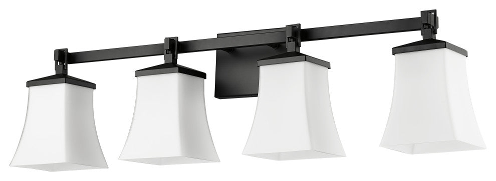4 Light 33.25" Matte Black Vanity Light