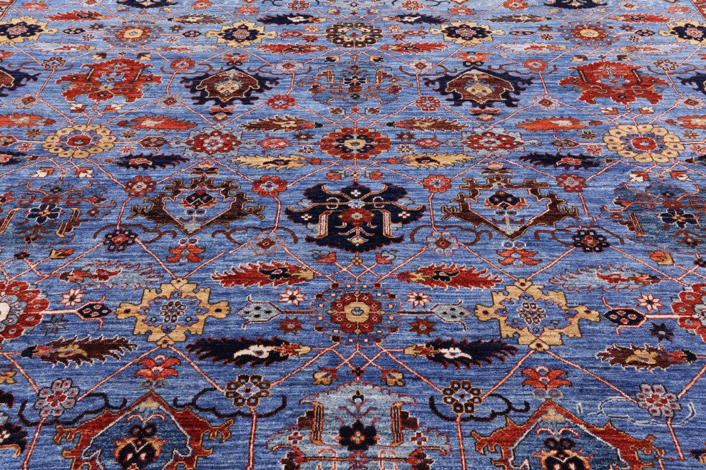 10' Square Persian Fine Serapi Handmade Wool Rug - Q12873