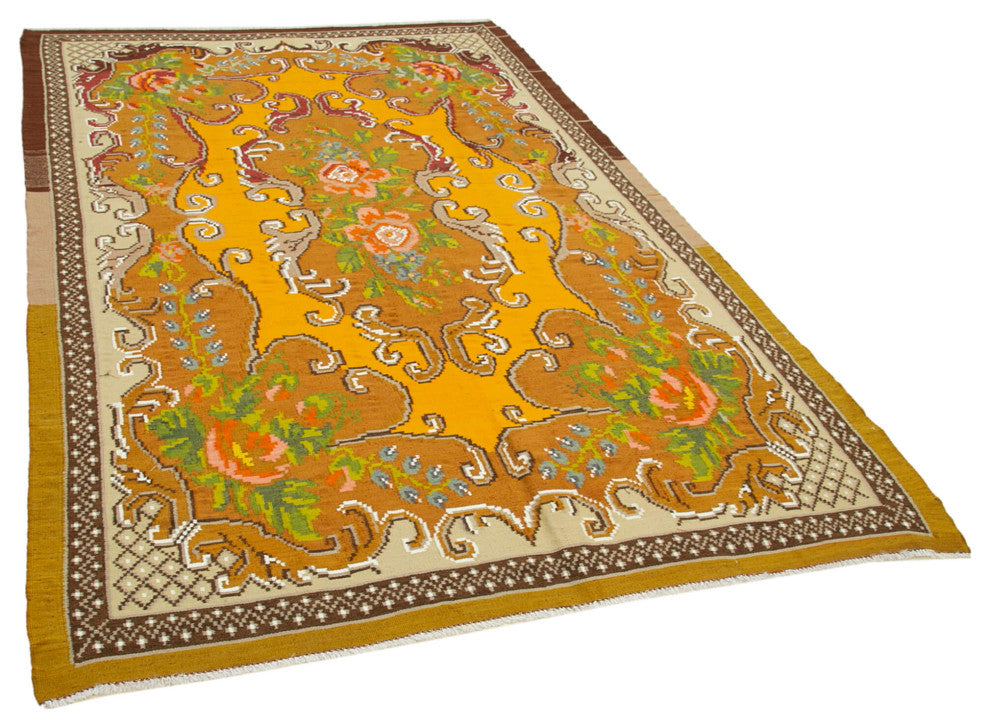 Rug N Carpet - Handmade Bessarabian 5' 9'' x 9' 3'' Antique Rose Kilim Rug