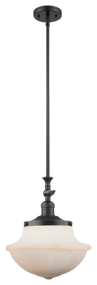 Large Oxford 1-Light Mini Pendant, Matte Black, Matte White