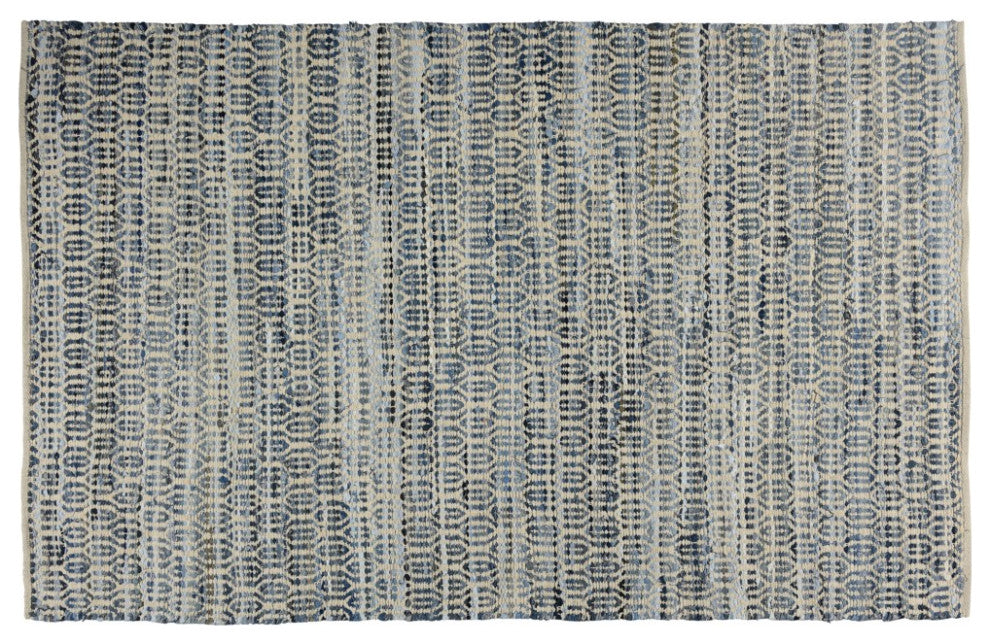 5" x 8" Blue and Gray Ogee Area Rug